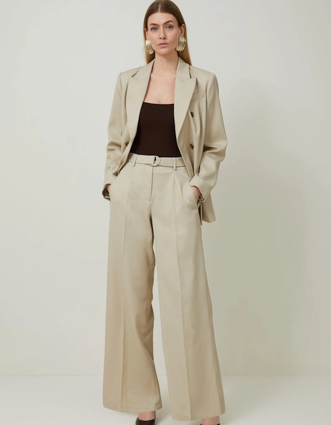 Tailored Wool Blend Straight Leg Trousers, 5 of 4