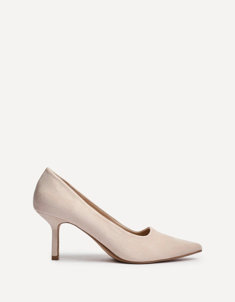 Kat Nude Faux Suede Court Heels