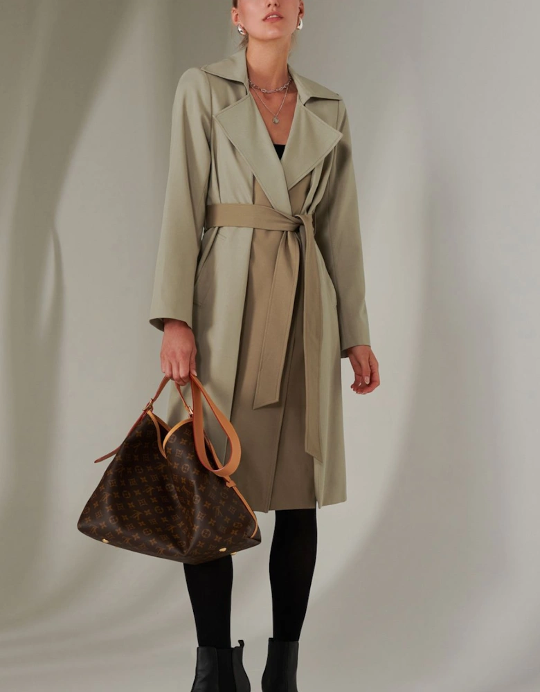 Two Tone Contrast Trench Coat