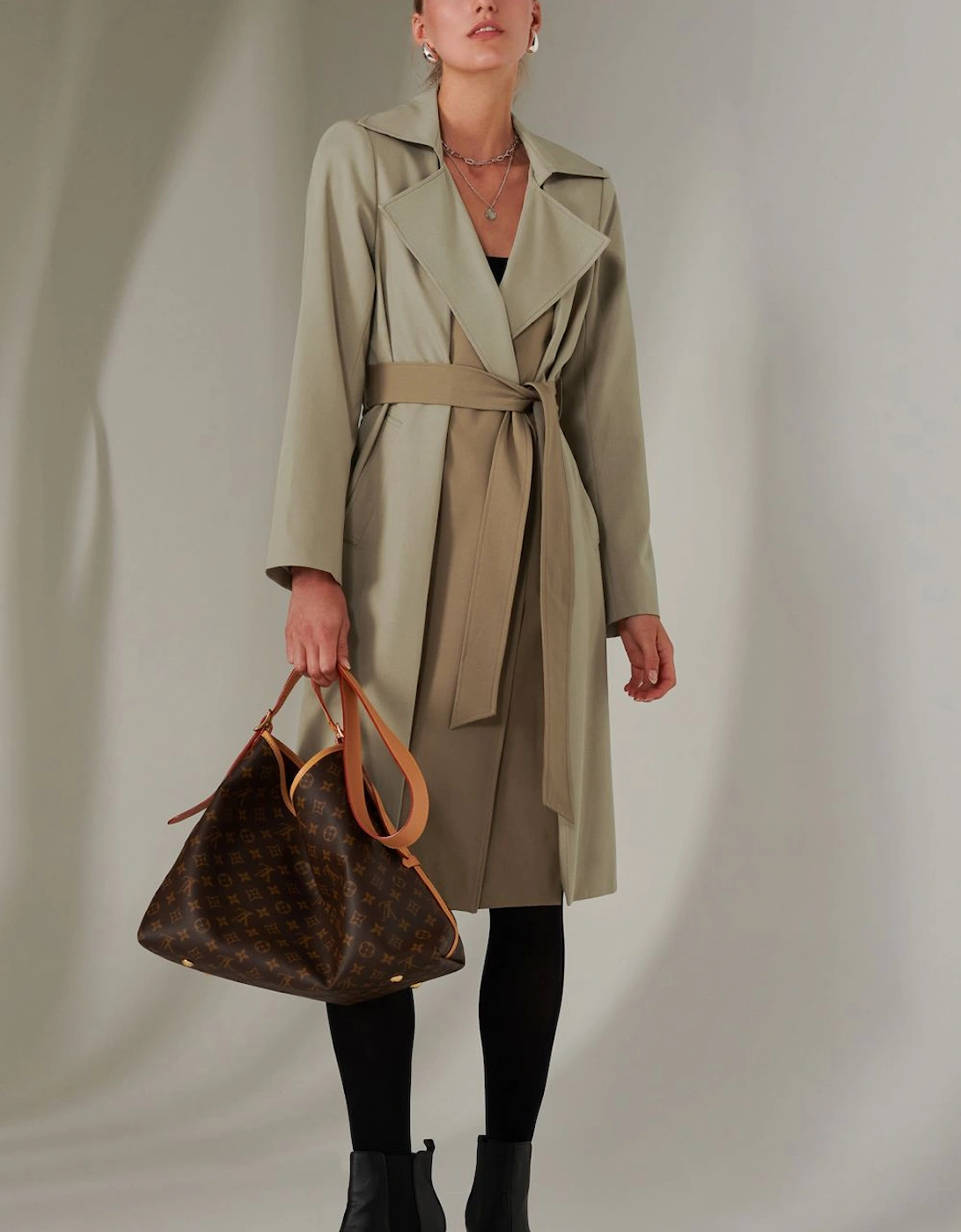 Two Tone Contrast Trench Coat, 2 of 1