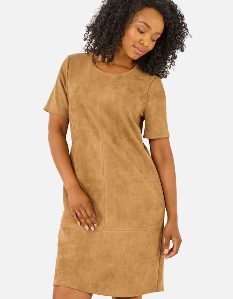Petite Premium Stretch Suede Shift Dress