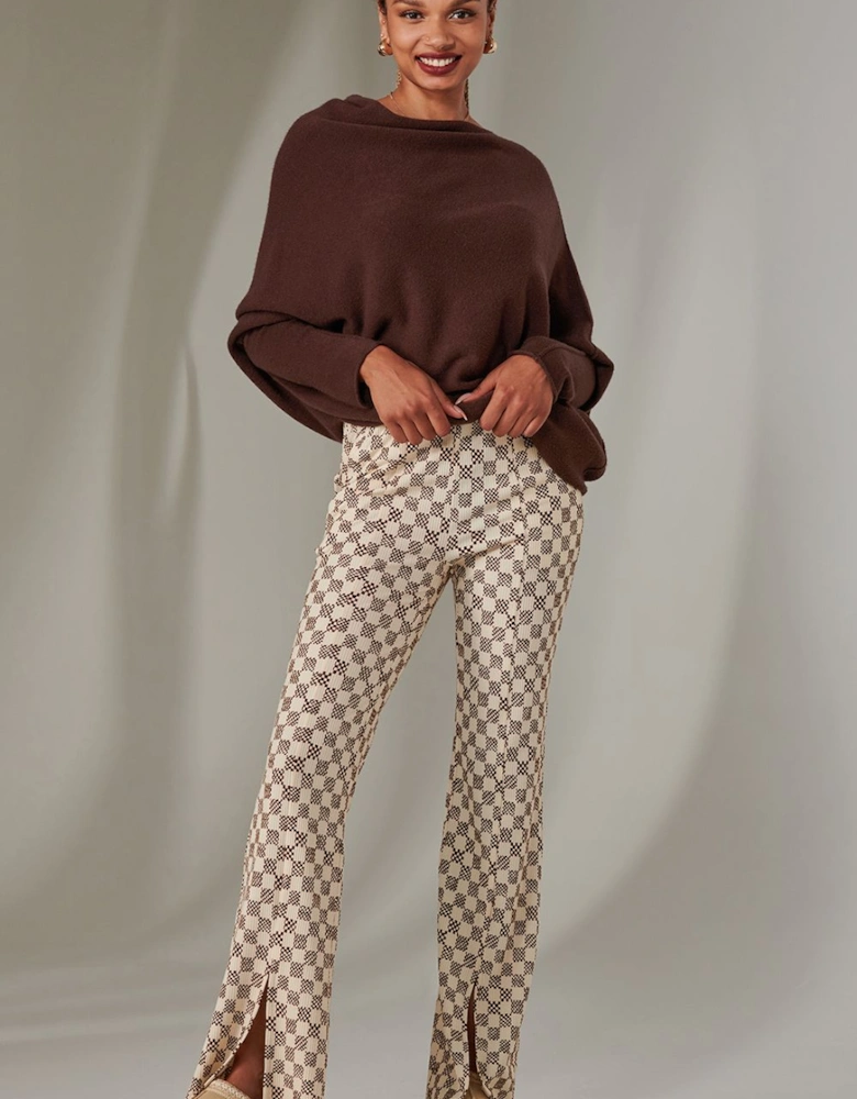 Split Hem Flared Trousers