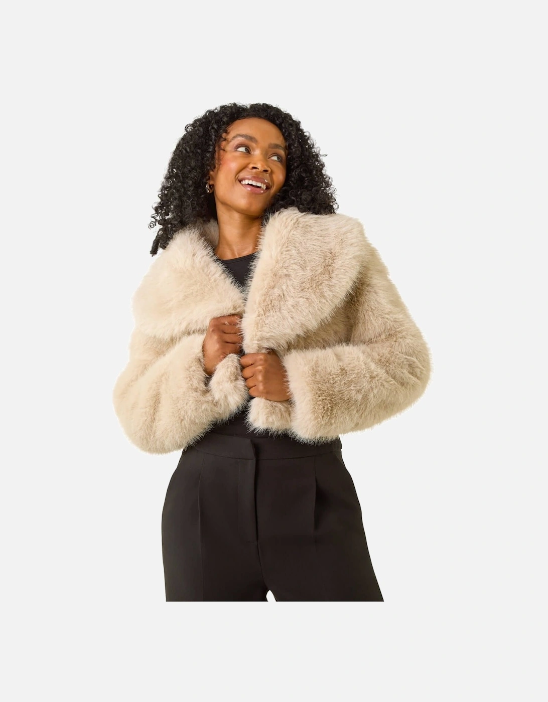 Petite Cropped Fur Coat, 2 of 1