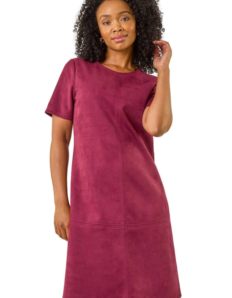 Petite Premium Stretch Suede Shift Dress