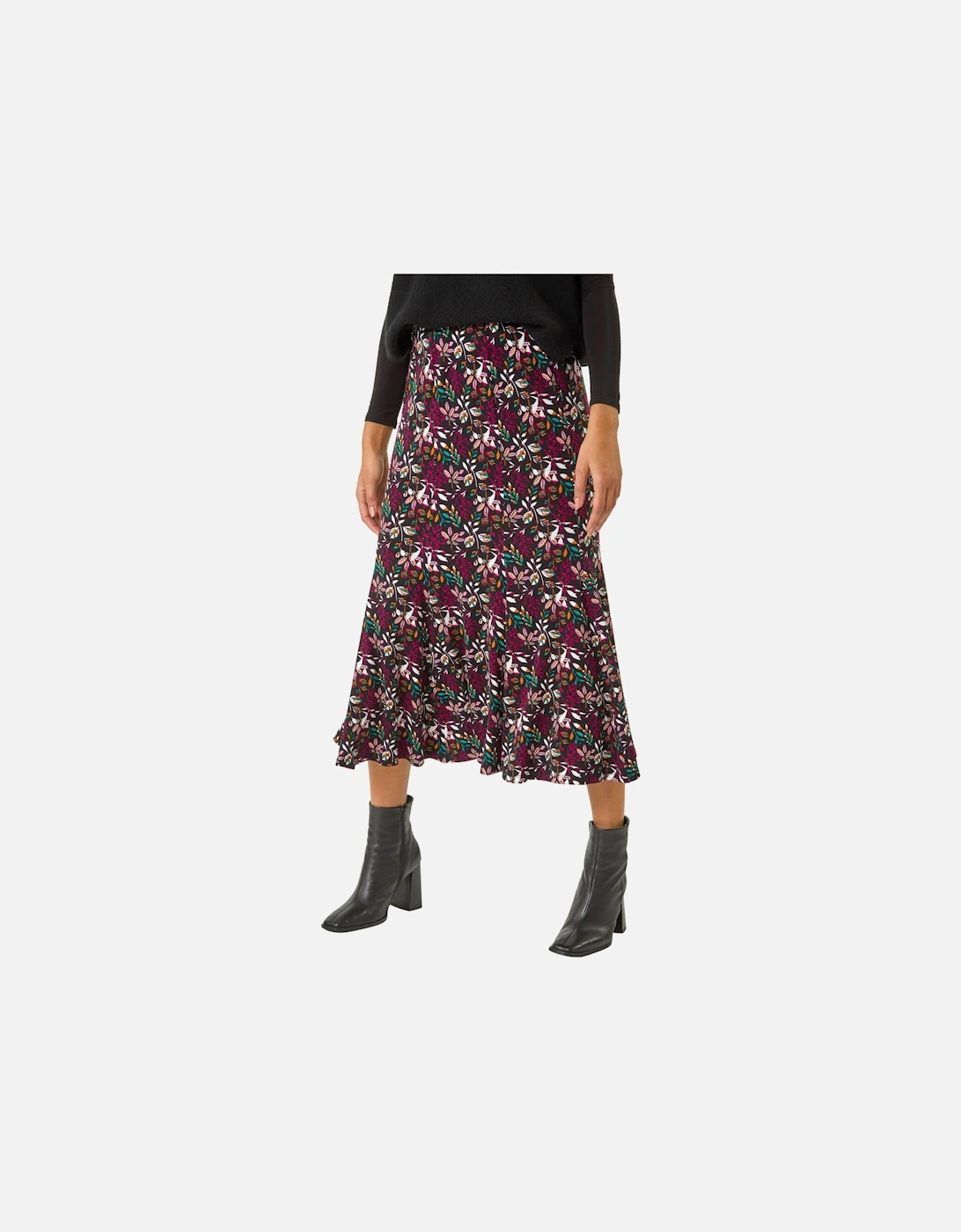 Leaf Print Panel Skirt, 2 of 1