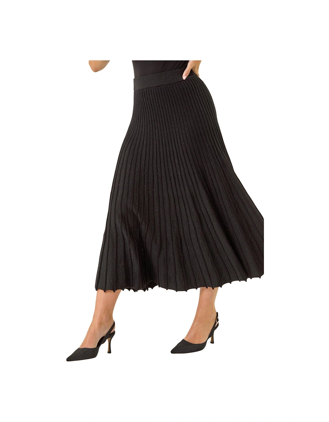 Petite Metallic Knit Midi Skirt, 2 of 1