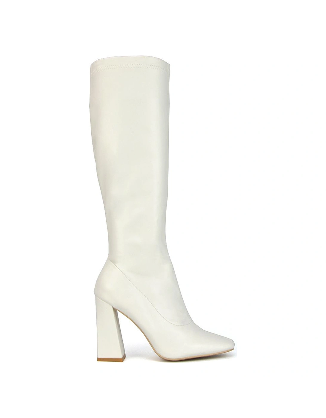 'Gia' Square Toe Block High Heel Knee High Boots, 2 of 1