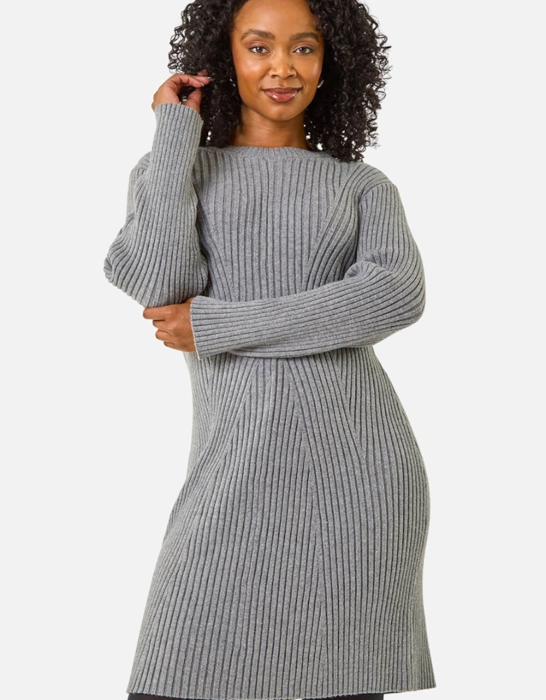 Petite Ribbed Knitted Dress