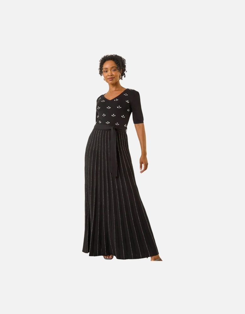 Petite Hotfix Knitted Midi Dress