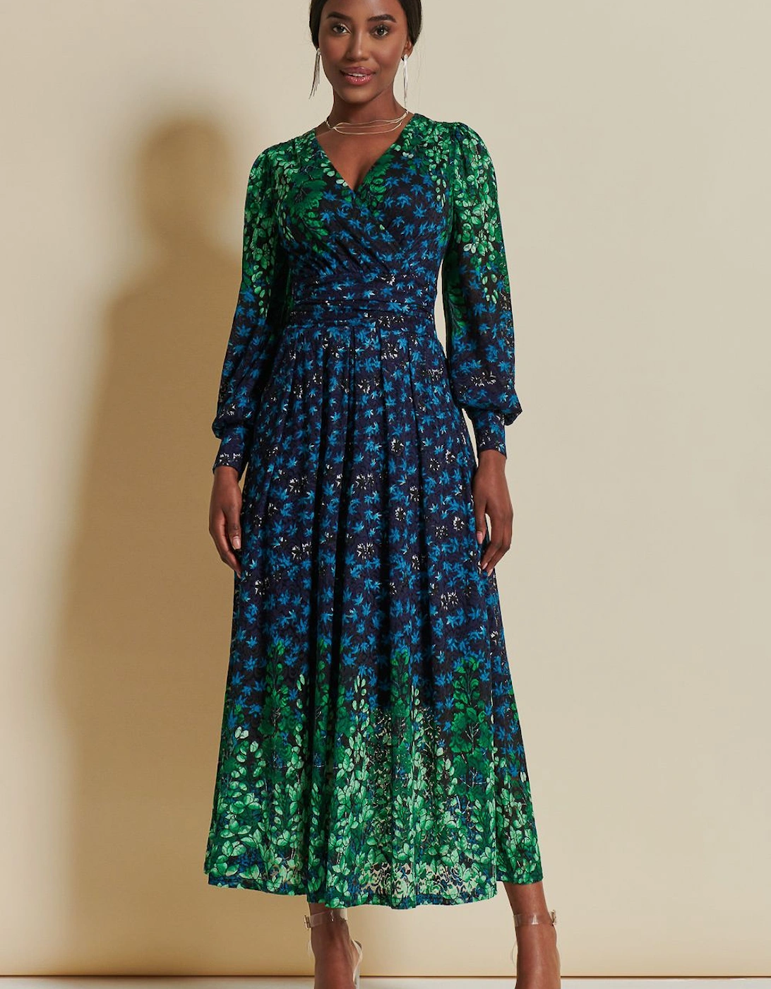 Quiyn Symmetrical Print Lace Maxi Dress, 2 of 1
