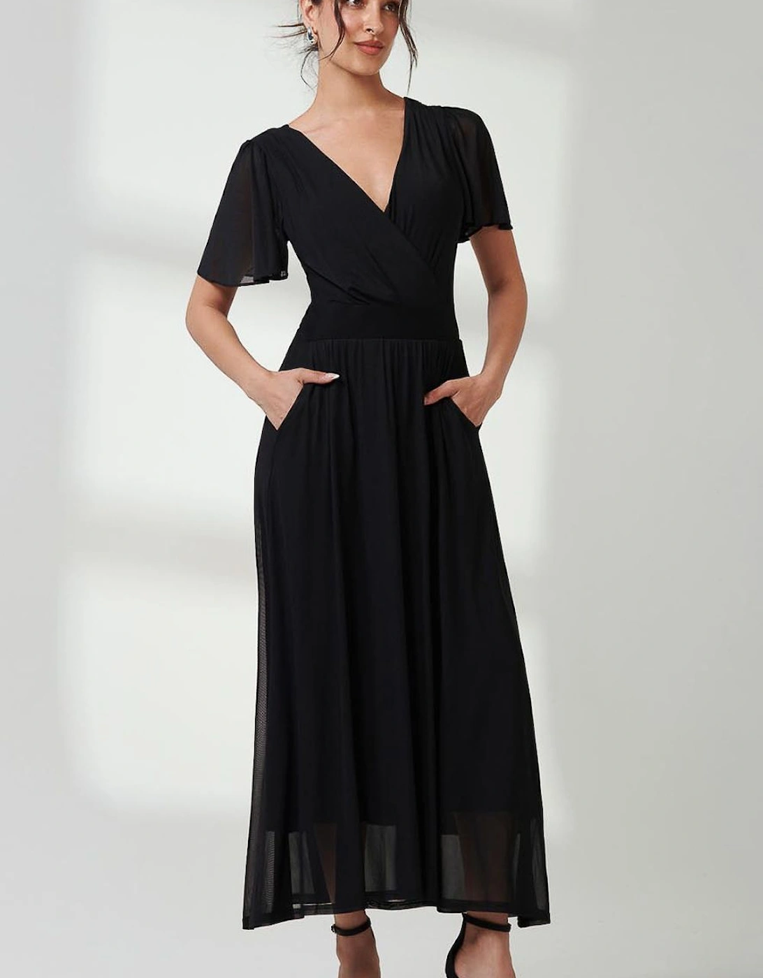 Angel Sleeve Mesh Maxi Dress, 2 of 1