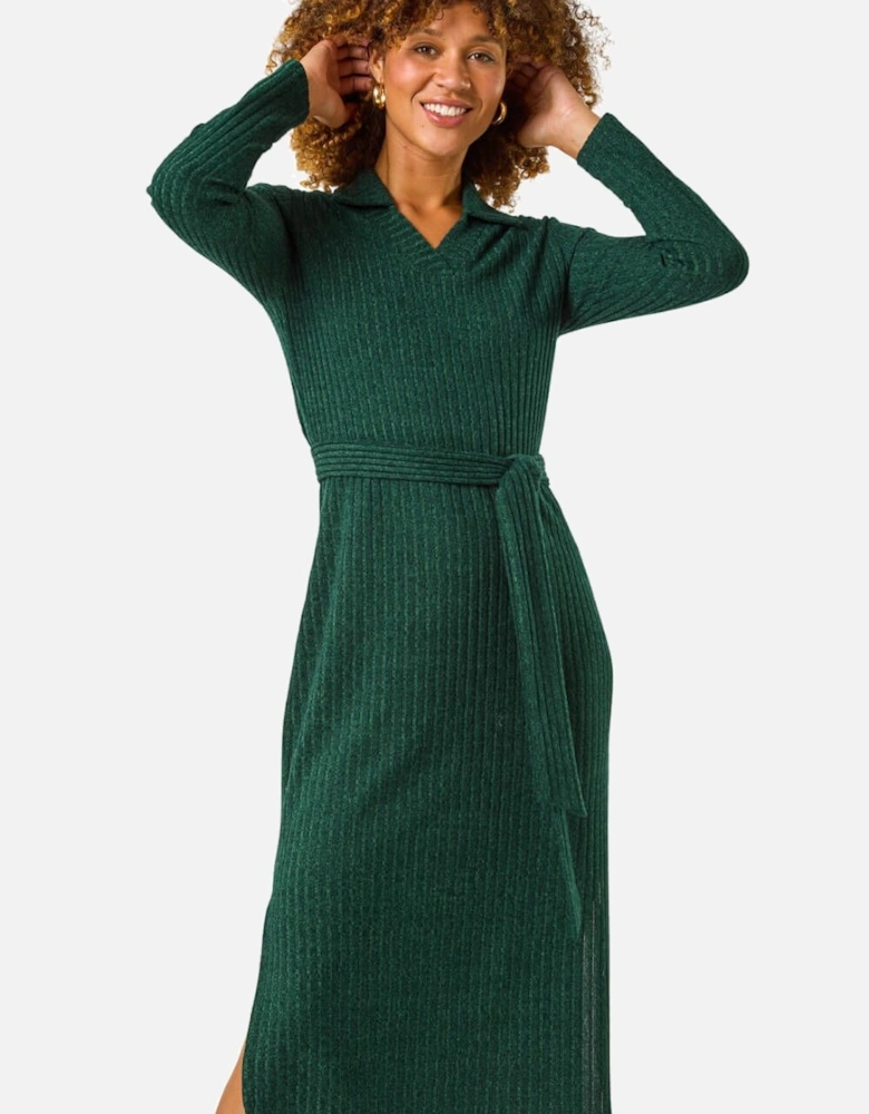 Ribbed Midi Jumper Stretch Dress