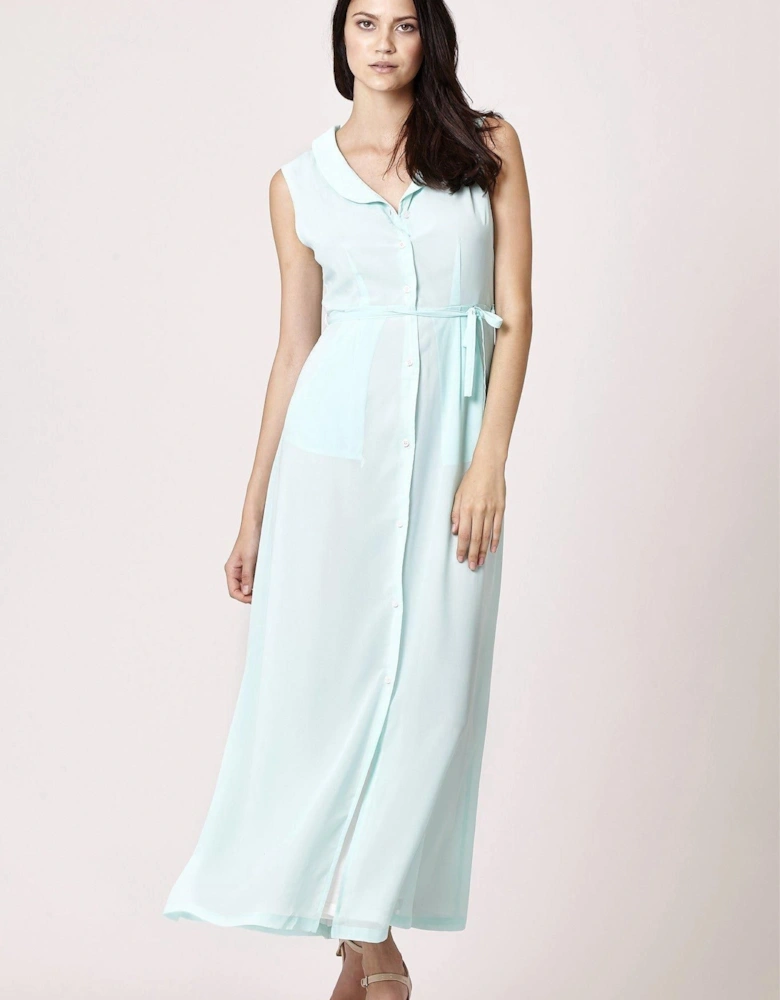 Cutie Peter Pan Collar Chiffon Maxi Dress