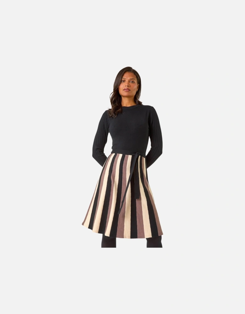 Vertical Stripe Knitted Dress