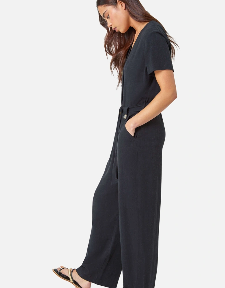 Petite Linen Blend Jumpsuit