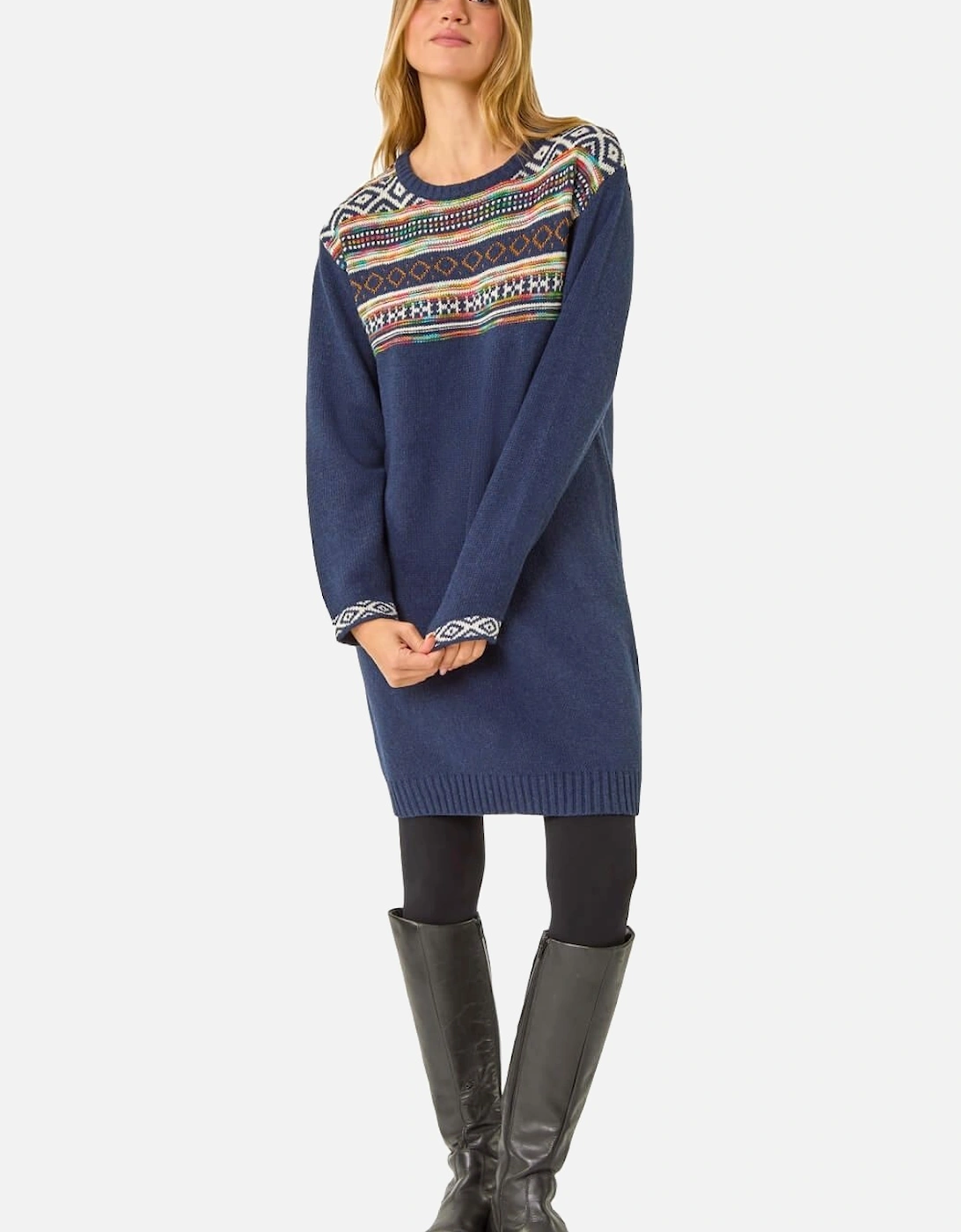 Nordic Pattern Knitted Shift Dress, 2 of 1