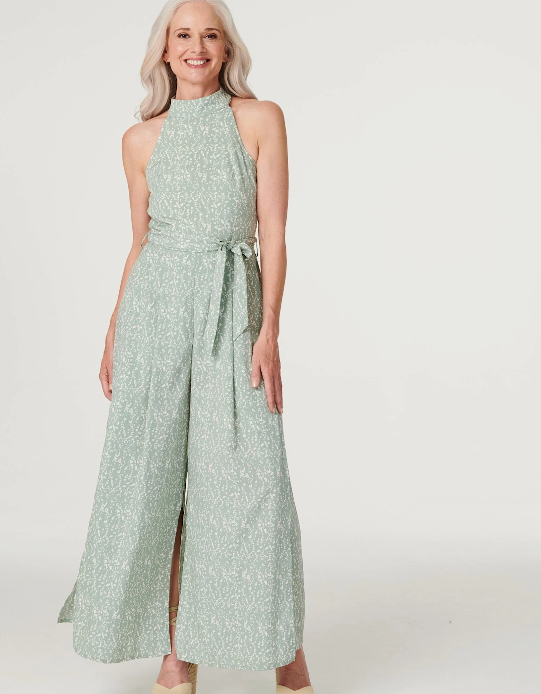 Printed Tie Waist Jumpsuit, 2 of 1