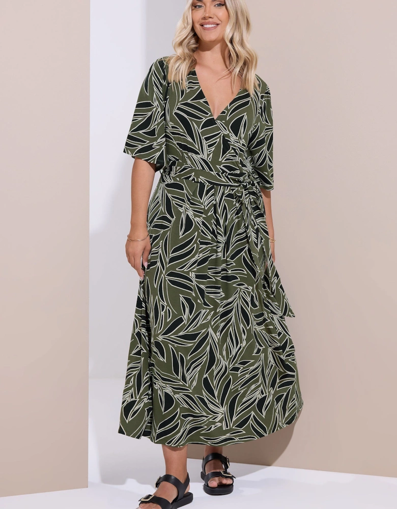 Leaf Wrap Maxi Dress