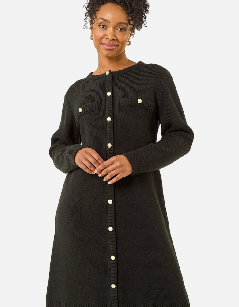 Petite Button Detail Knit Dress