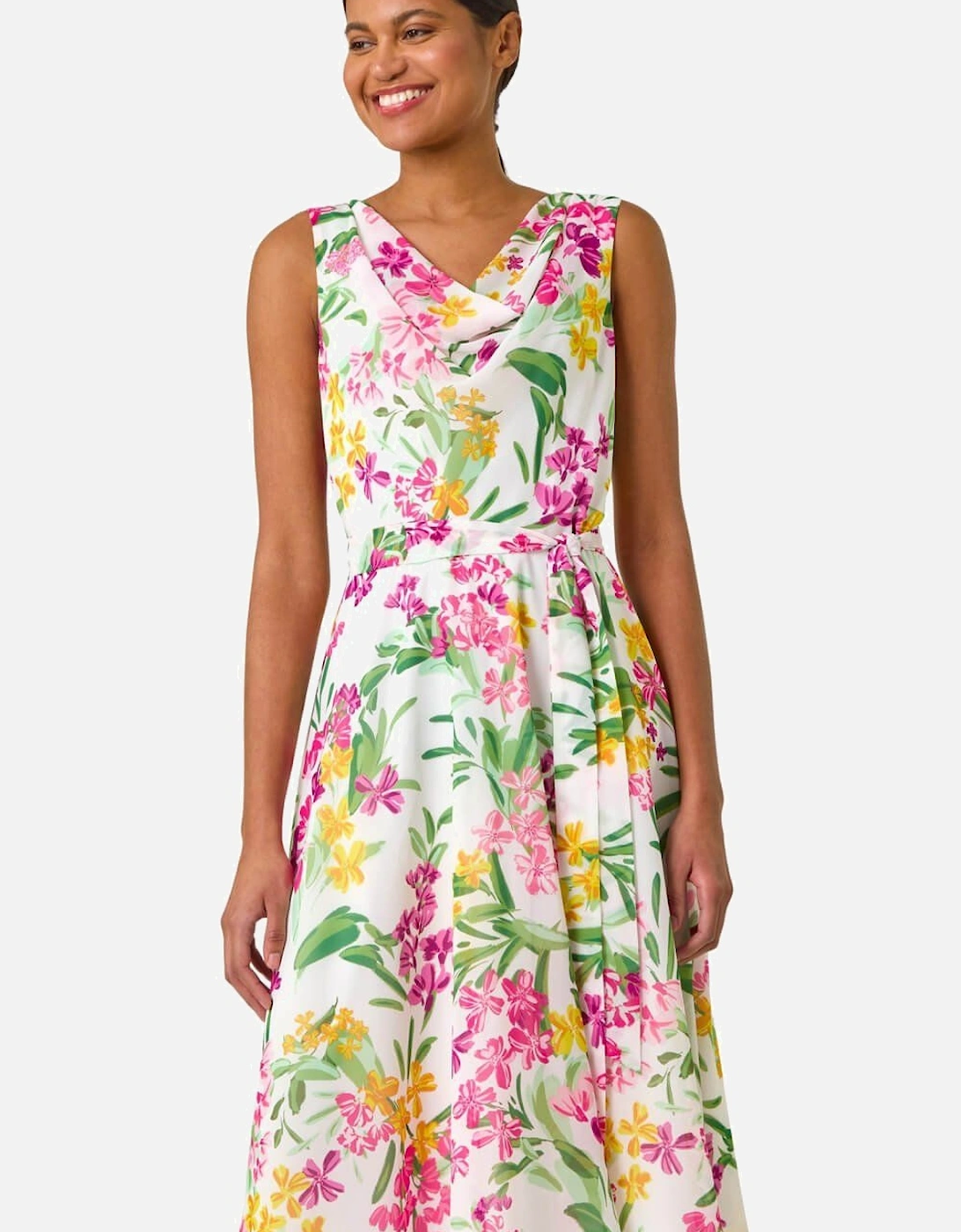 Floral Print Cowl Neck Dress, 2 of 1