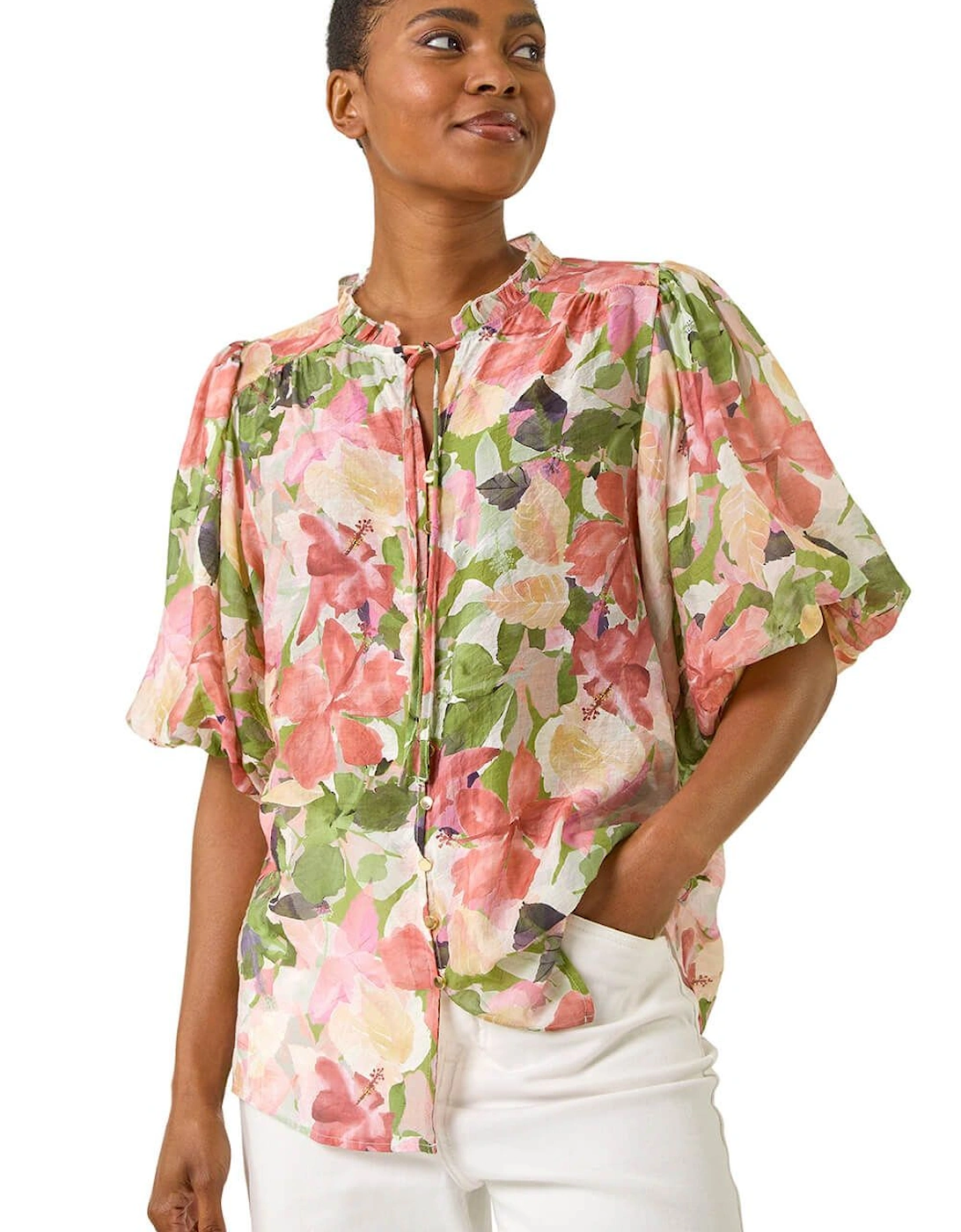 Floral Gathered Blouse, 2 of 1