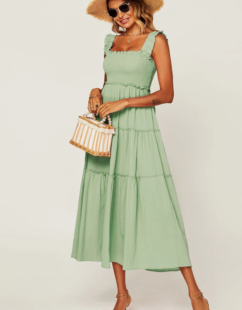 Hem Detail Tiered Maxi Dress
