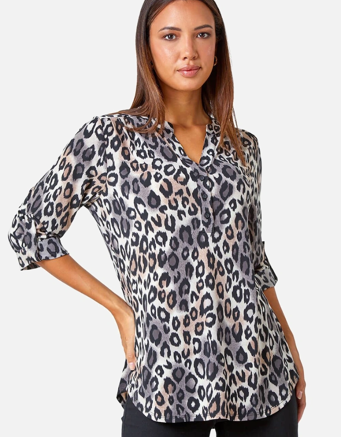 Animal Print Stretch Blouse, 2 of 1