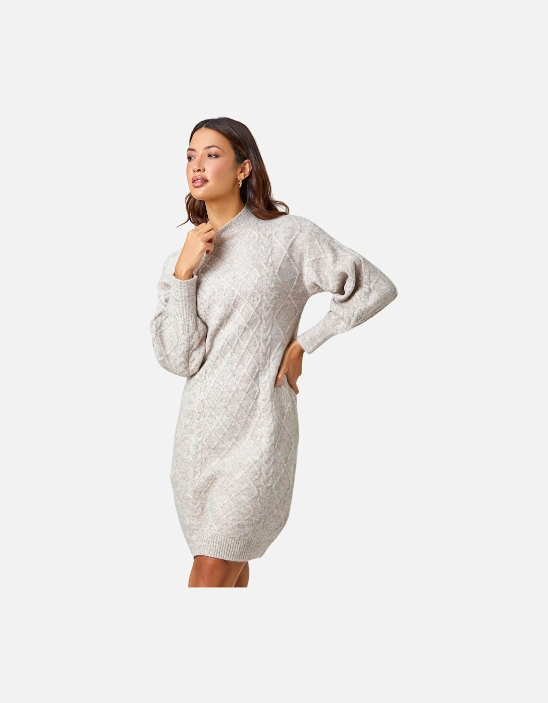 Cable Knit Jumper Stretch Dress, 2 of 1