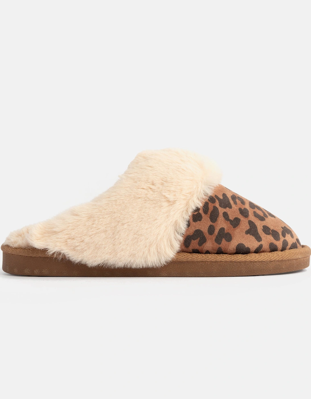 Jo & Joe SCARLETT Womens Faux Fur Mule Slippers Leopard Print, 7 of 6