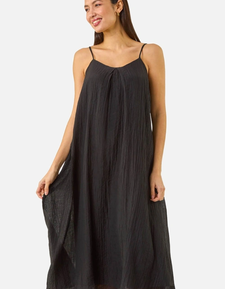 Textured Pleat Midi Dress