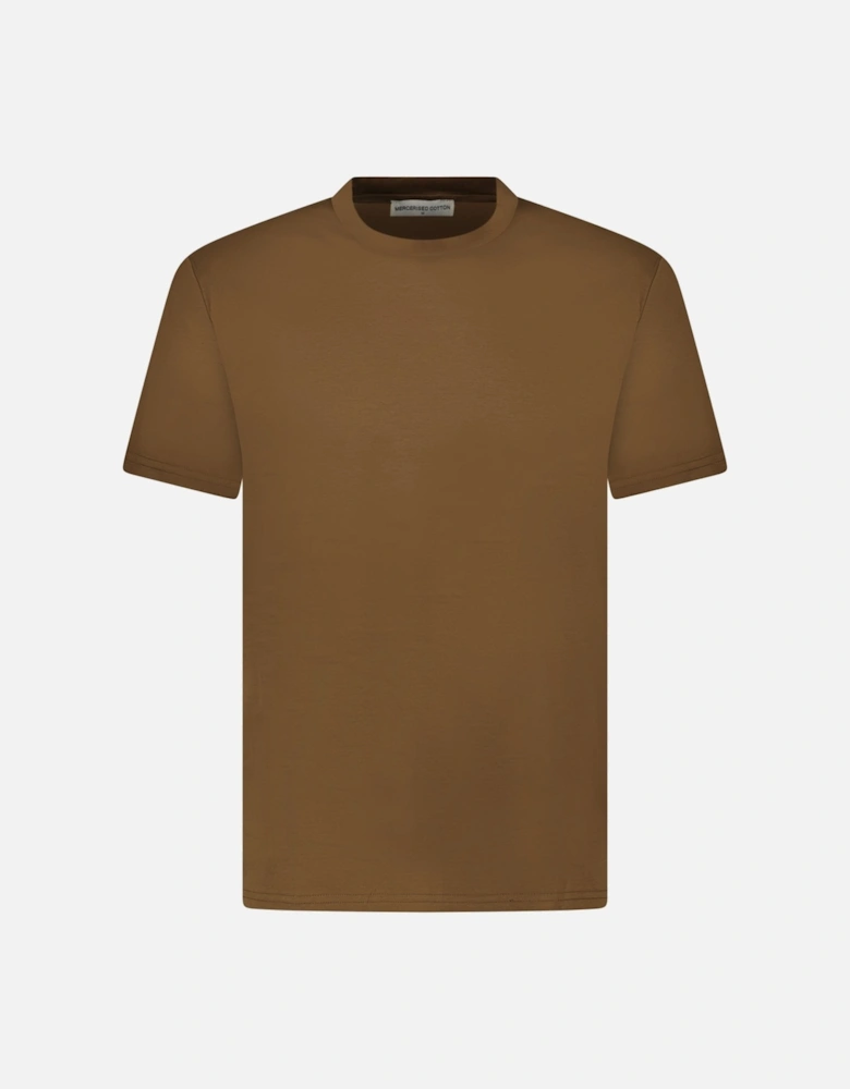 Mercerized Cotton T-Shirt Brown