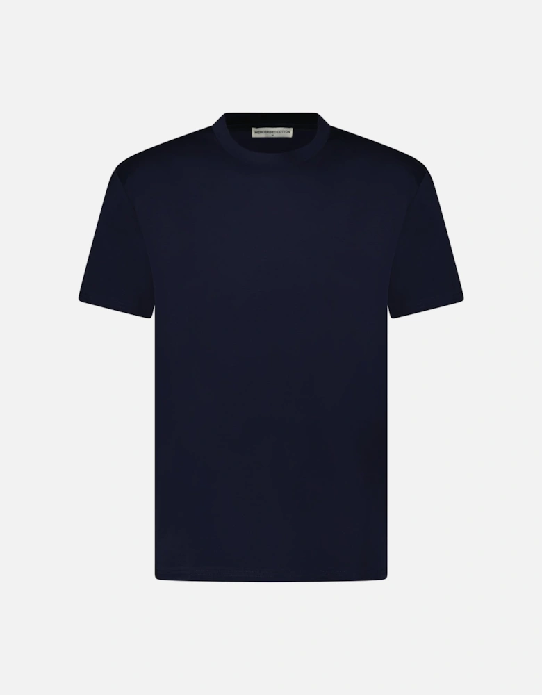 Mercerized Cotton T-Shirt Navy