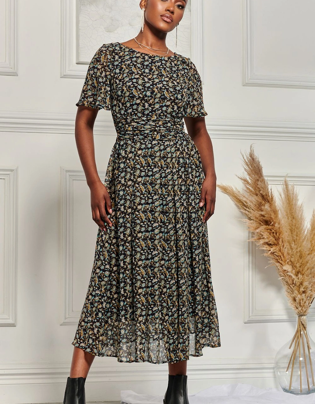 Angel Sleeve Chiffon Maxi Dress, 2 of 1
