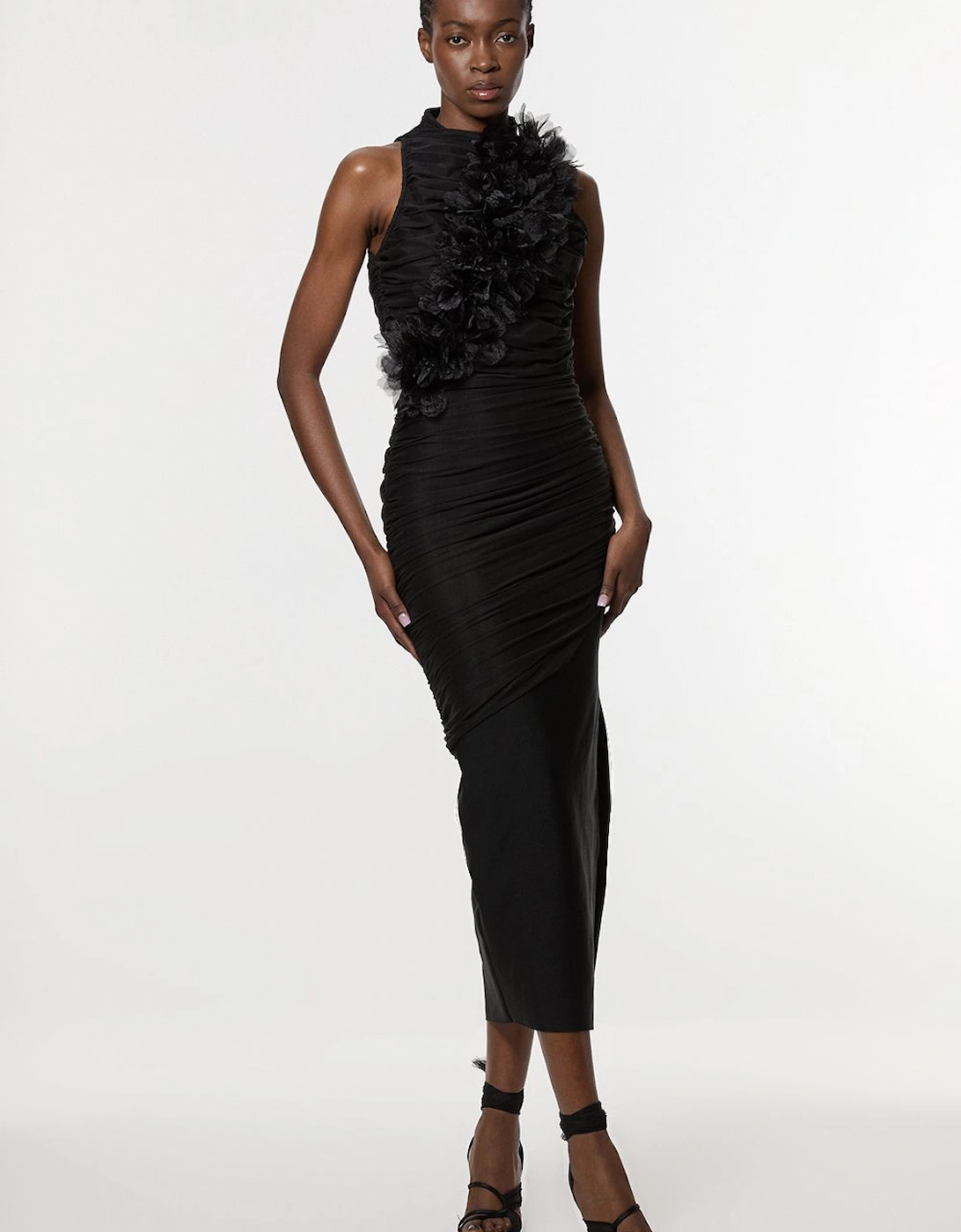 Gathered Fabric Bandage Knitted Maxi Dress, 2 of 1