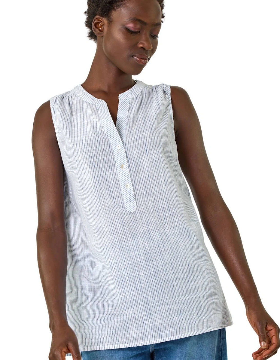 Stripe V-Neck Vest Top, 2 of 1