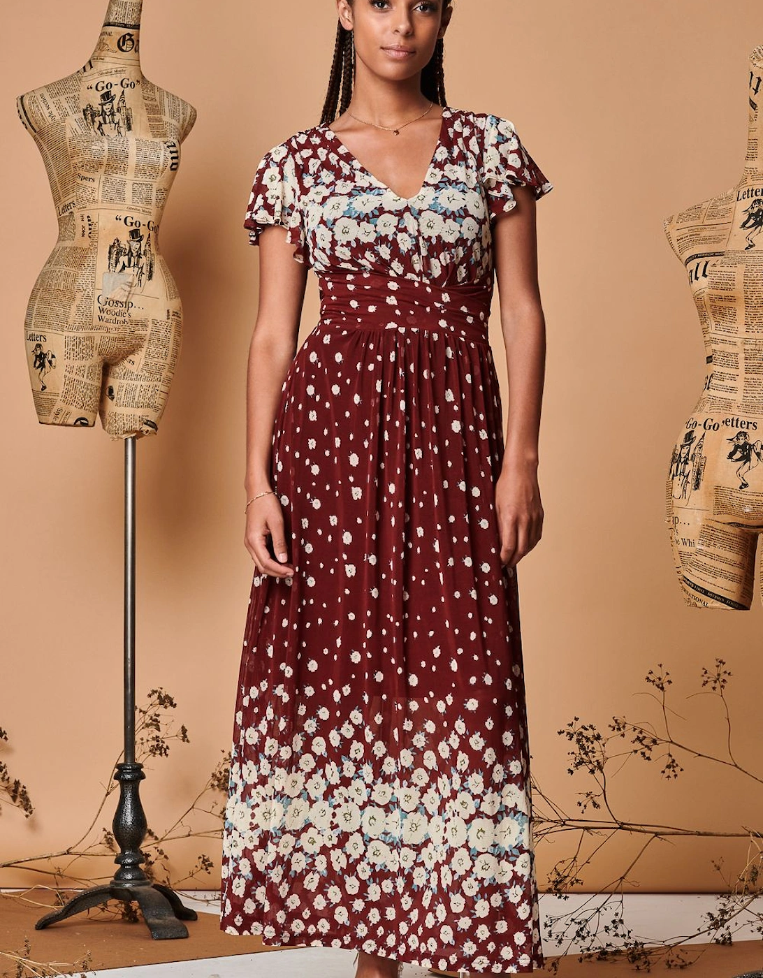 Carlii Symmetrical Print Mesh Maxi Dress, 2 of 1