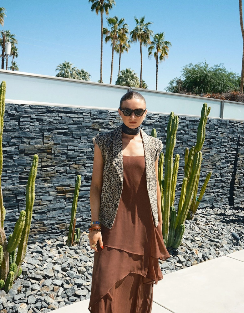 Chiffon Strappy Asymmetric Maxi Dress