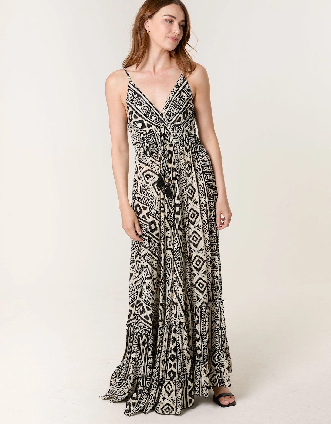 Black Cami Frill Hem Maxi Dress, 2 of 1