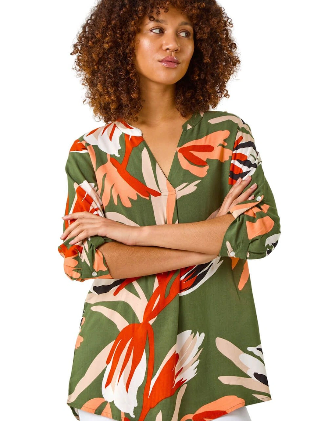 Abstract Print Pleat Detail Top, 2 of 1