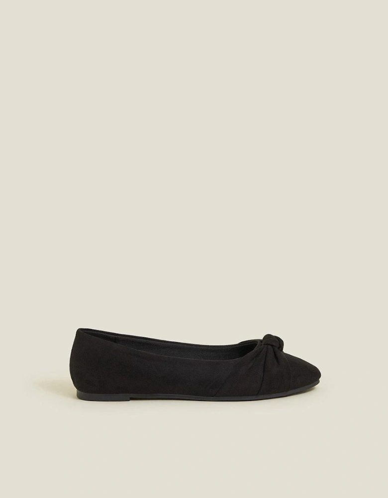 Suedette Knot Ballerina Flats