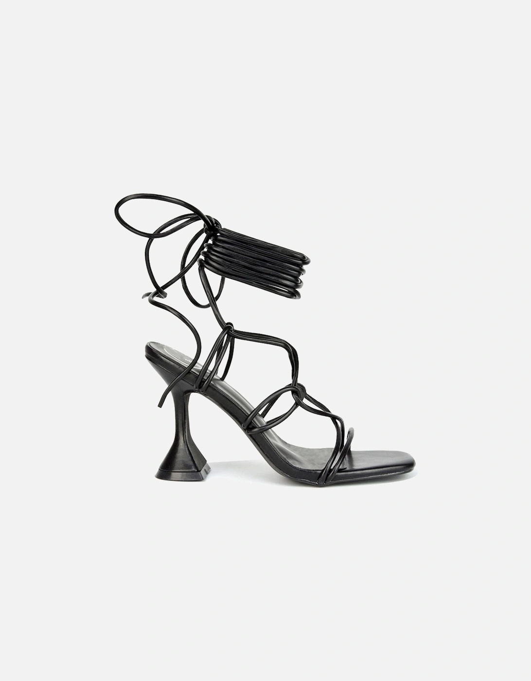 'Briar' Lace up Square Toe Sculptured Mid High Heels, 2 of 1