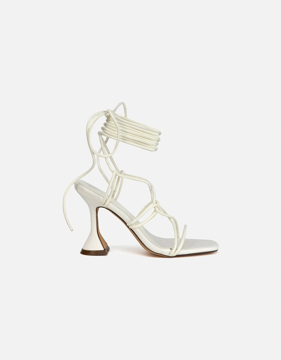 'Briar' Lace up Square Toe Sculptured Mid High Heels, 2 of 1