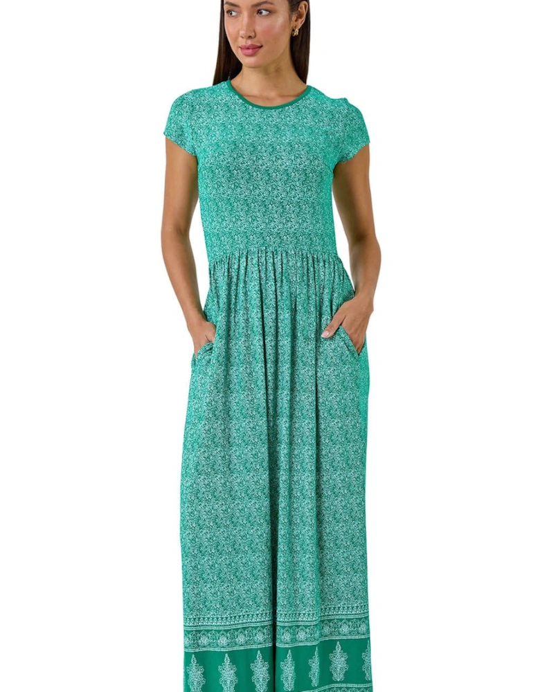 Paisley Relaxed Stretch Maxi Dress
