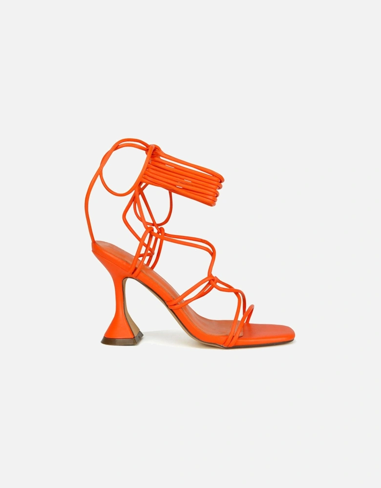 'Briar' Lace up Square Toe Sculptured Mid High Heels
