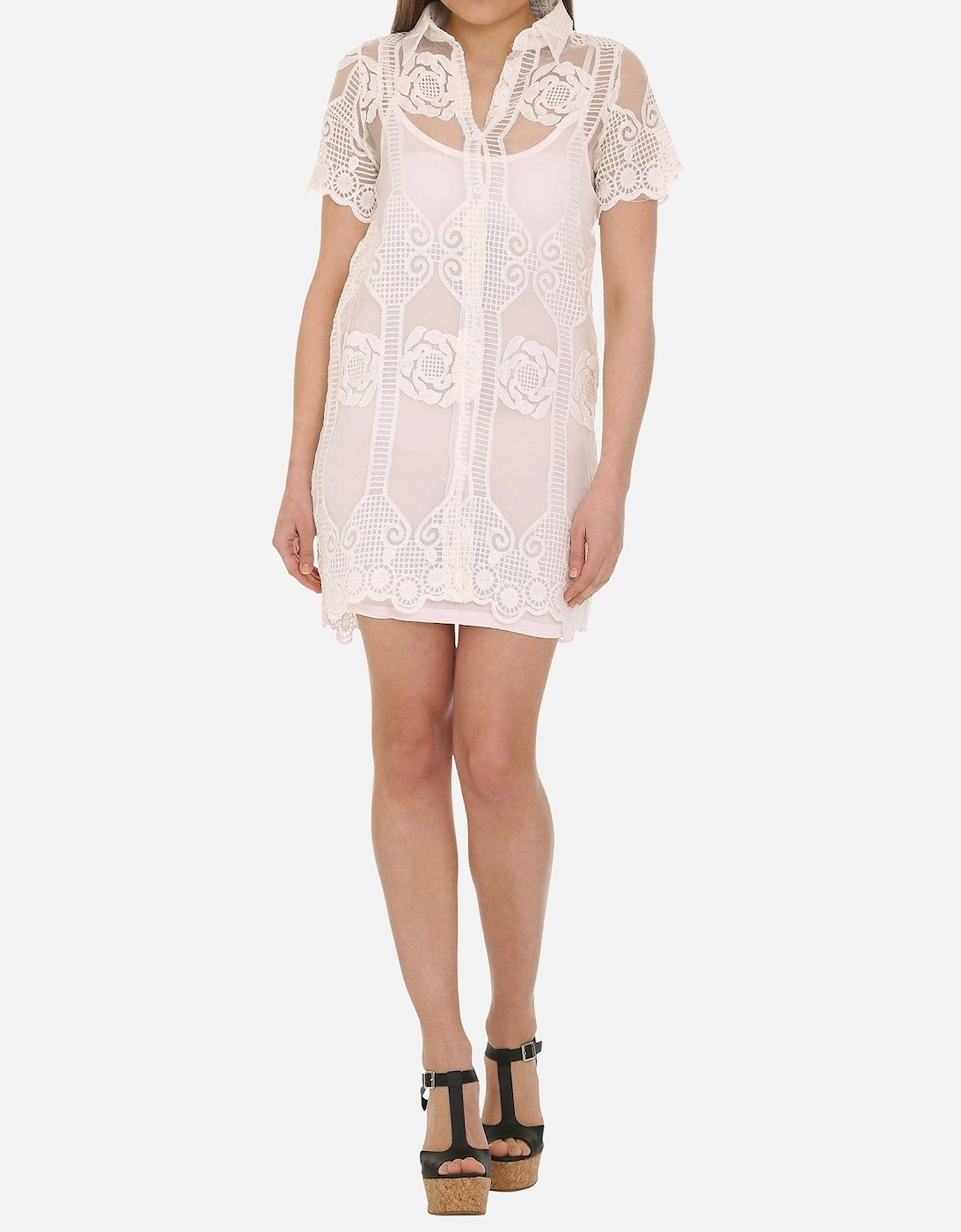 Lace A-line Shirt Dress, 2 of 1