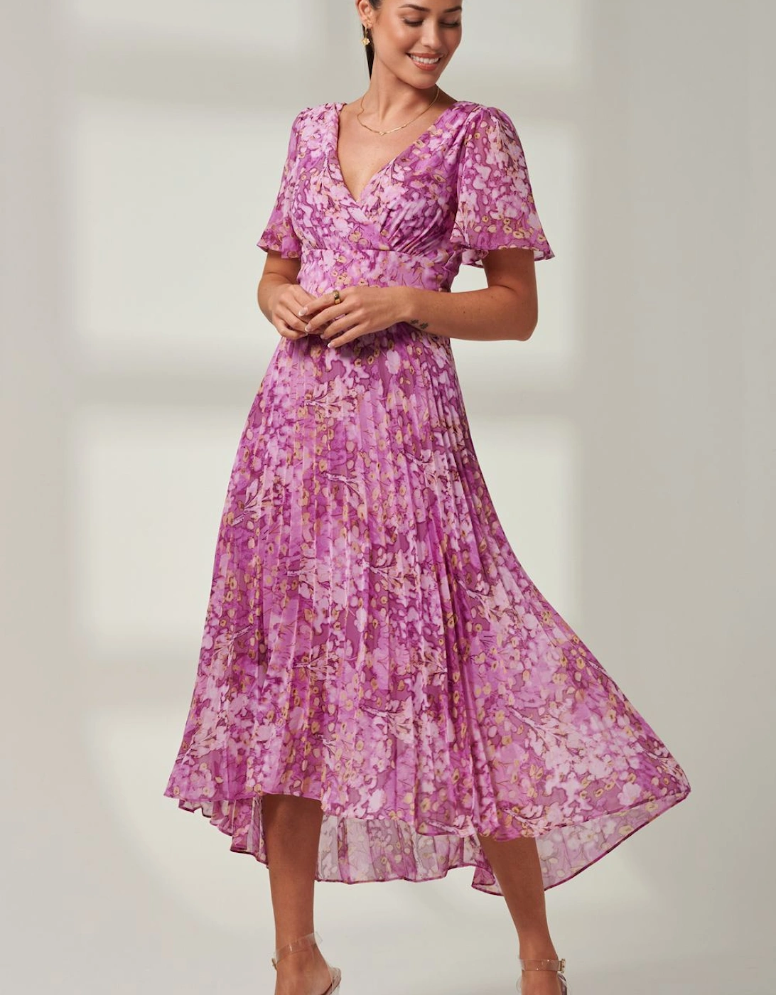 Vanya Wrap V-Neck Chiffon Maxi Dress, 2 of 1