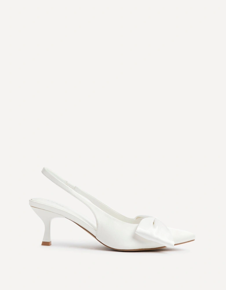 Merlot Bridal Ivory Satin Slingback Court Heels