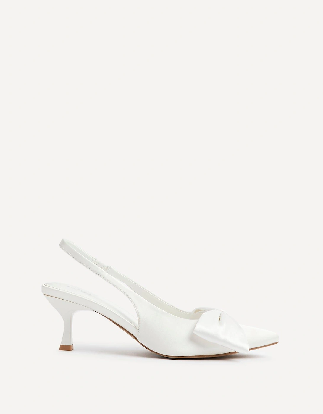 Merlot Bridal Ivory Satin Slingback Court Heels, 2 of 1