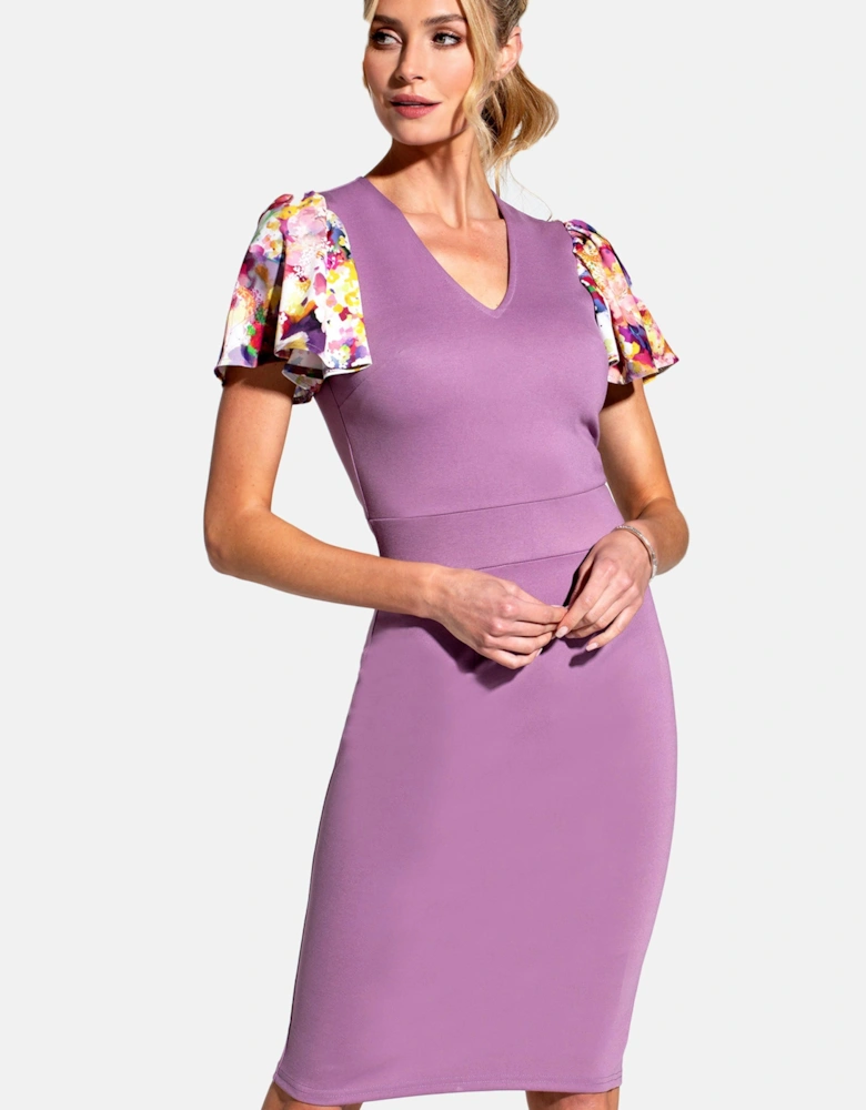 Ponte Dress with Chiffon Sleeves