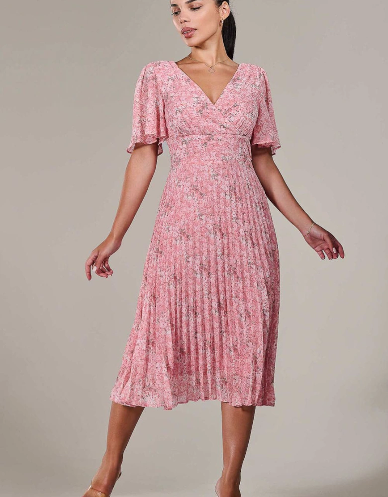 Petite Chiffon Pleated Midaxi Dress